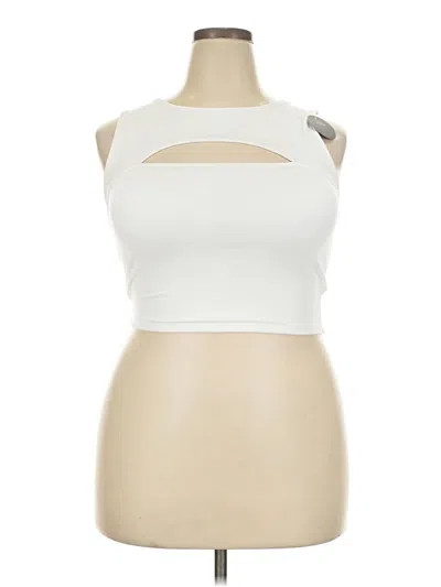 Pre-owned Klassy Network Tank Top White Halter Neckline Tops