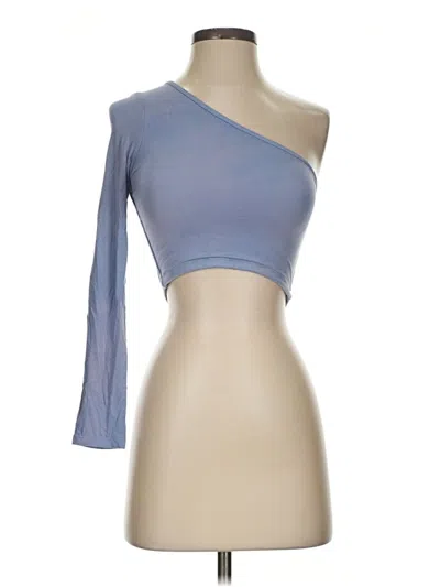 Pre-owned Klassy Network Tube Top Blue One Shoulder Neckline Tops
