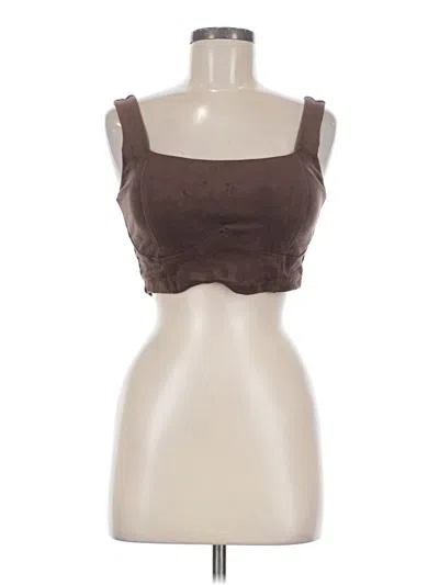 Pre-owned Klassy Network Tube Top Brown Strapless Neckline Tops