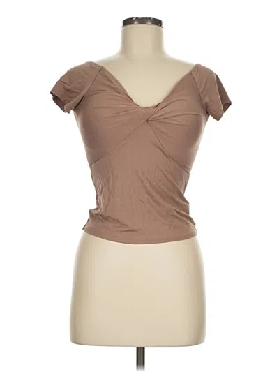 Pre-owned Klassy Network Tube Top Brown Strapless Neckline Tops