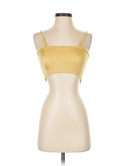 Pre-owned Klassy Network Tube Top Gold Strapless Neckline Tops
