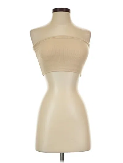 Pre-owned Klassy Network Tube Top Tan Strapless Neckline Tops