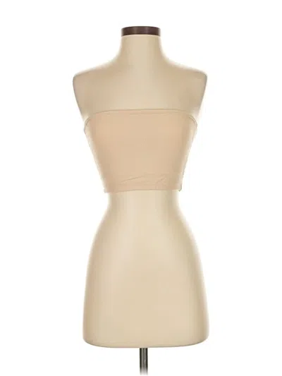 Pre-owned Klassy Network Tube Top Tan Strapless Neckline Tops In Brown
