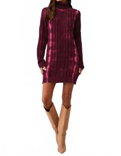Kld. Signature Aurella Cable Knit Dress In Cabaret In Red