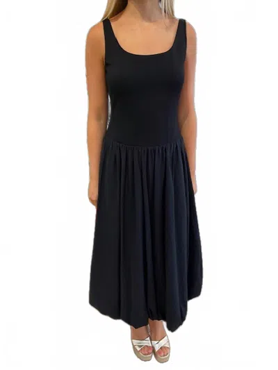 Kld. Signature Bubble Hem Midi Dress In Black