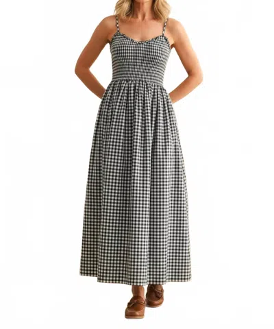 Kld. Signature Check Mate Midi Dress In Black And White In Gray