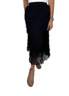 Kld. Signature Chiffon Crinkled Midi Skirt In Textured Black In Black