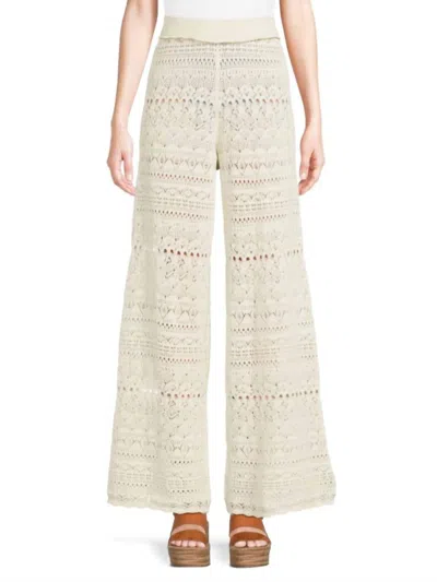 Kld. Signature Crochet Pattern Pull On Pants In Beige In Neutral