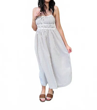Kld. Signature Endless Summer Dress In White Striped In Gray