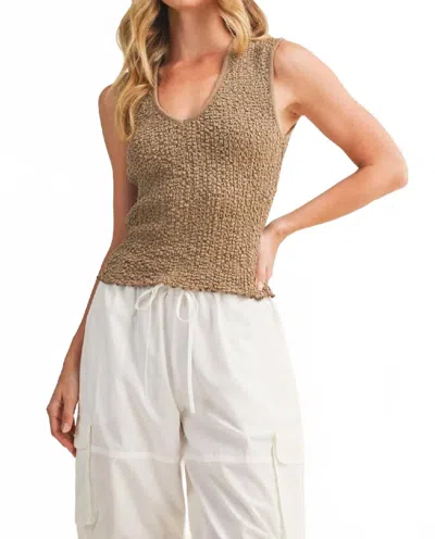 Kld. Signature Essential Textured Tank In Bark In Brown