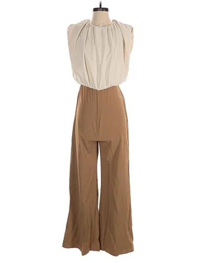 Pre-owned Kld. Signature Jumpsuit In Tan