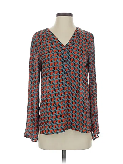Pre-owned Kld. Signature Long Sleeve Blouse In Blue