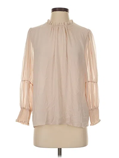 Pre-owned Kld. Signature Long Sleeve Blouse In Ivory