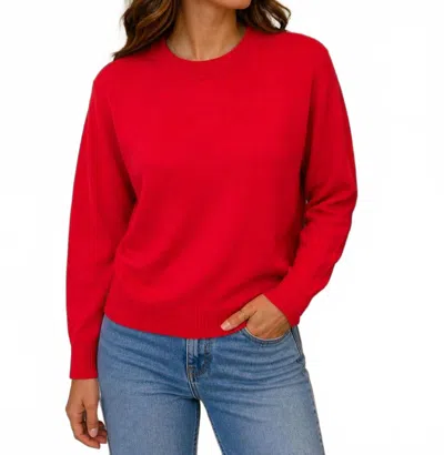 Kld. Signature Long Sleeve Crew Neck Sweater In Red