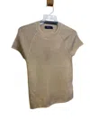 Kld. Signature Metallic Ribbed Knit Top In Beige