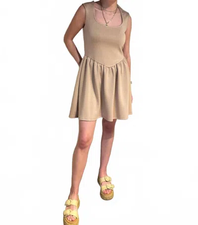 Kld. Signature Mini Scuba Dress In Tan In Brown
