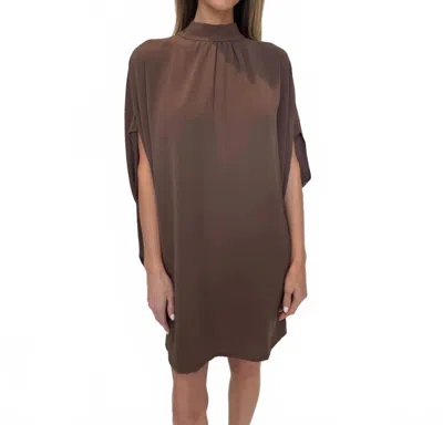 Kld. Signature Mock Neck Caftan Shift Mini Dress In Mocha In Brown