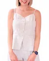 Kld. Signature Nova Tank Top In Khaki In White