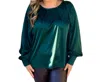 Kld. Signature Satin Blouse In Hunter In Multi