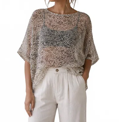 Kld. Signature Sheer Top In Black In Brown