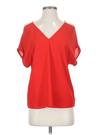 Pre-owned Kld. Signature Short Sleeve Blouse In Red