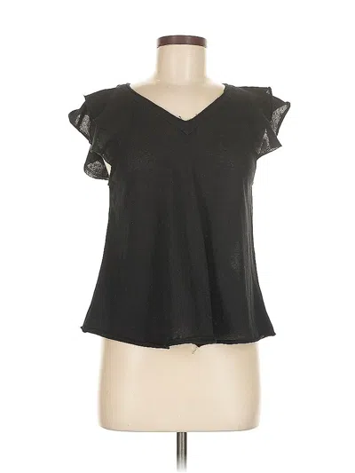 Pre-owned Kld. Signature Short Sleeve Top Black Sweetheart Neckline Tops