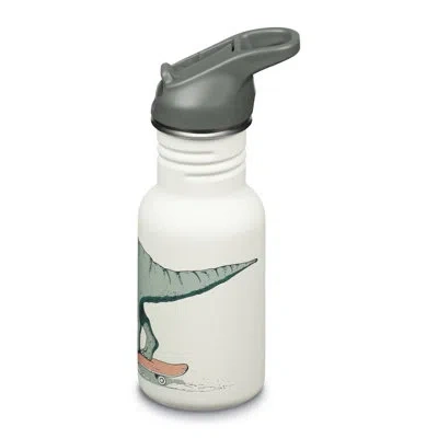 Klean Kanteen Kid Classic Narrow 12oz (w/ Flip Seal Sport Cap) Dino Skate In White