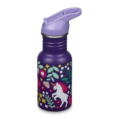 Klean Kanteen Kid Classic Narrow 12oz (w/ Flip Seal Sport Cap) Leaping Unicorns In Purple