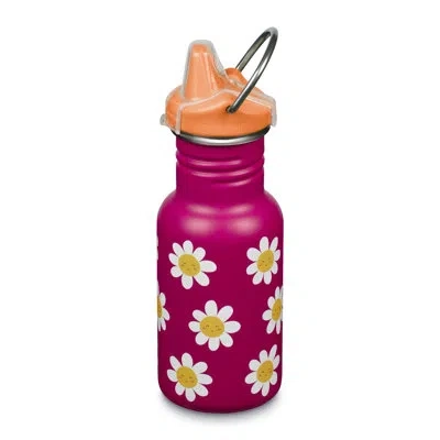 Klean Kanteen Kid Classic Narrow 12oz (w/ Kid Sippy Cap) Happy Flowers In Pink