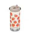 Klean Kanteen Stainless Steel Insulated Tkwide 12oz Bottle With Silicone Straw Twist Cap In Strawberries