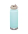 Klean Kanteen Stainless Steel Insulated Tkwide Bottle W Straw Twist Cap 32oz In Blue Tint