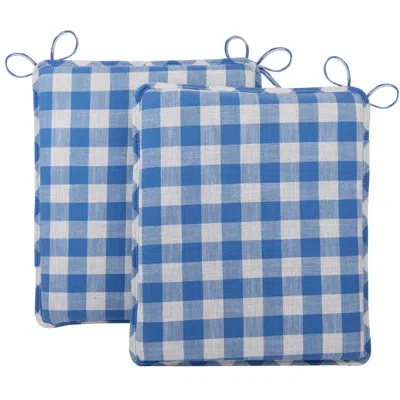 Klear Vu Coastal  1 - Piece Seat / Back Cushion In Check Blue