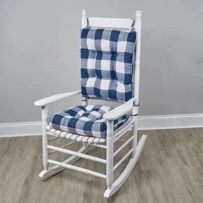 Klear Vu Indoor And Outdoor Patio Rocking Chair Cushion Set In Navy