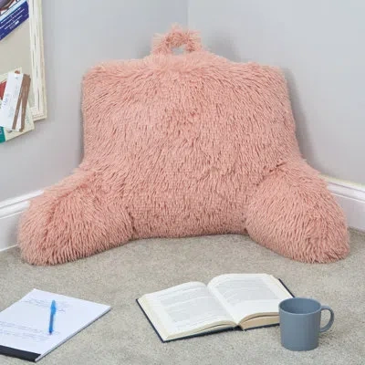 Klear Vu Shaggy Backrest Pillow In Peach