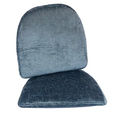 Klear Vu The Gripper Non-slip Plush Designer Dining Kitchen Chair Pads, 15" X 16" X 2", Set Of 2 In Pool Blue