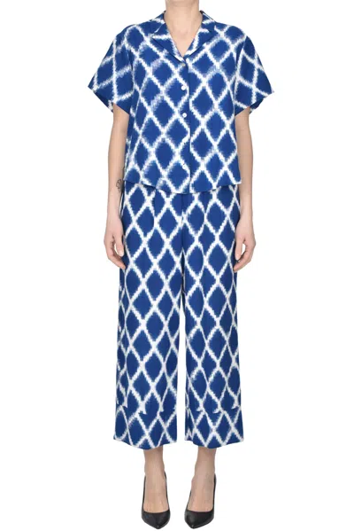 Kleed Cotton Pijama Set In Navy Blue