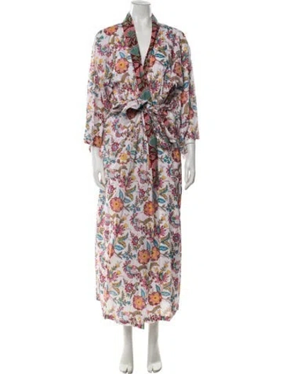 Pre-owned Kleed Floral Print Robe In Multi