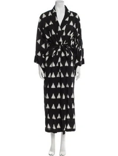 Pre-owned Kleed Printed Robe W/ Tags In Black