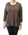 Kleen Tonal Striped Pocket Cardigan In Cafe In Beige