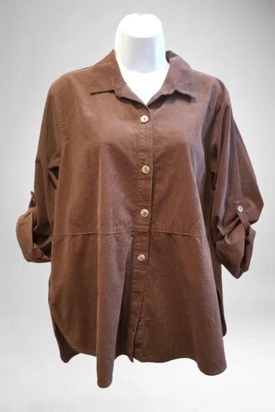 Kleen Women's Mini-corduroy Shirt/jacket In Brown