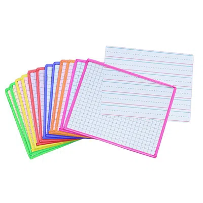 Kleenslate Concepts Llc. Kleenslate Dry Erase Board 12pk Sys Dry Erase Sleeves 2 Side Templates In Multi