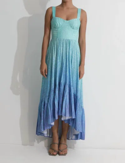 Kleid Arya High Low Dress In Sea Blue In Multi