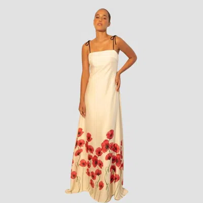 Kleid Beatriz Maxi Dress In White In Brown