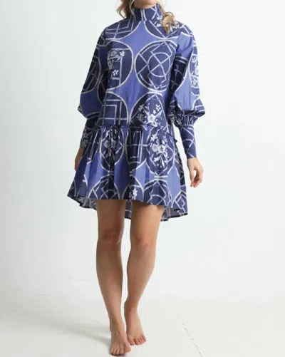 Kleid Fiona Mini Dress In Blue Circles In Multi