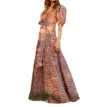 Kleid Floral Maxi Dress In Terracotta And Blue In Multi