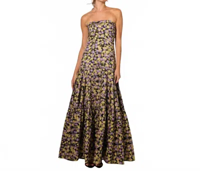 Kleid Iris Maxi Dress In Purple Multi In Brown