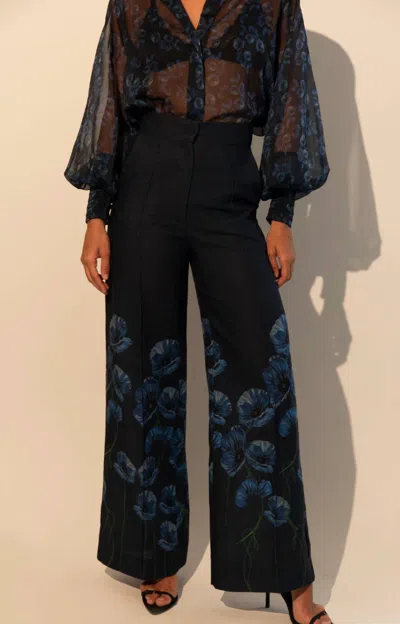 Kleid Palazzo Pants In Garden Dark Blue In Black