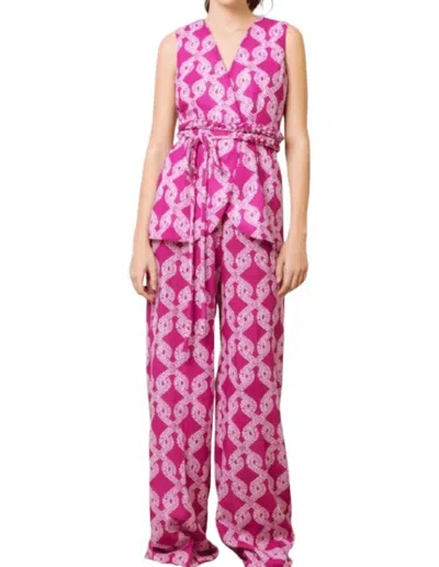 Kleid Palazzo Pants In Knots Magenta In Purple