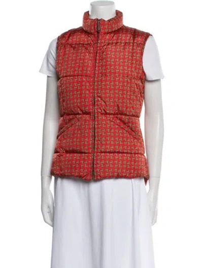 Pre-owned Kleid Plaid Print Vest In Red