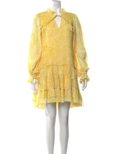 Pre-owned Kleid Printed Mini Dress In Yellow